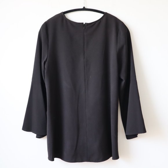 Kensie Black Swing Blouse with Bell Sleeves, Size Small - Picture 8 of 12